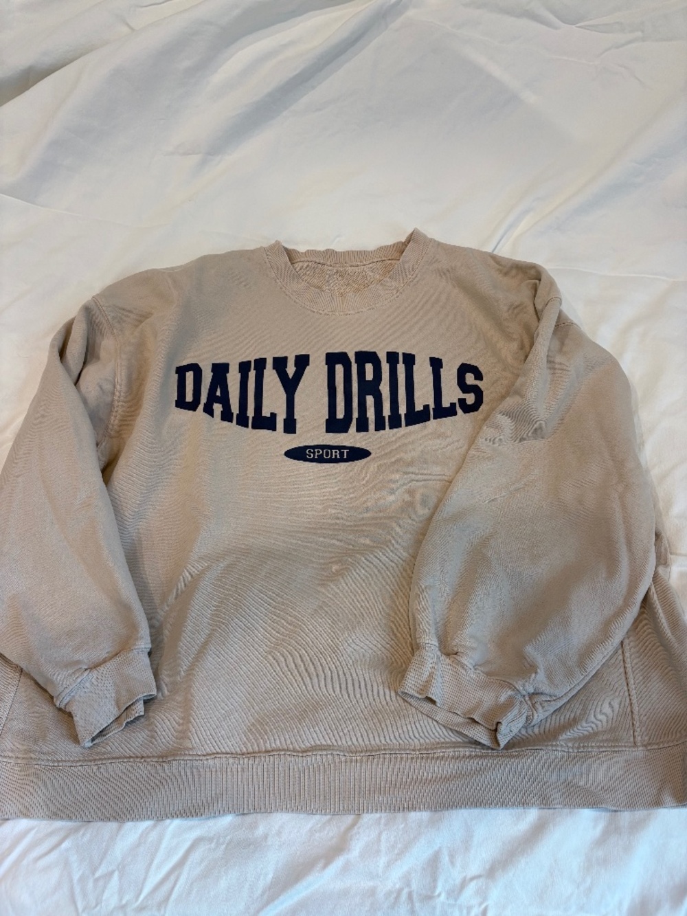 Daily Drills Oversized Sport Crew - Congress (Beige and Navy) - XS/S